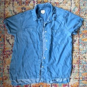 Target short-sleeved blue button-down size small.